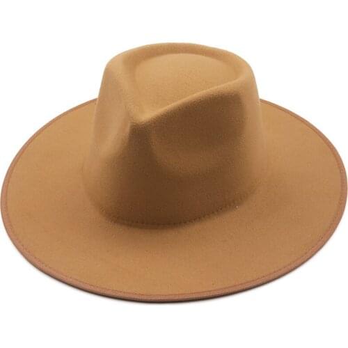 New Style Classics Wide Brim Fedora Hat Women Autumn And Winter Vintage Top Jazz Caps Casual Church Fedora Hat For Men