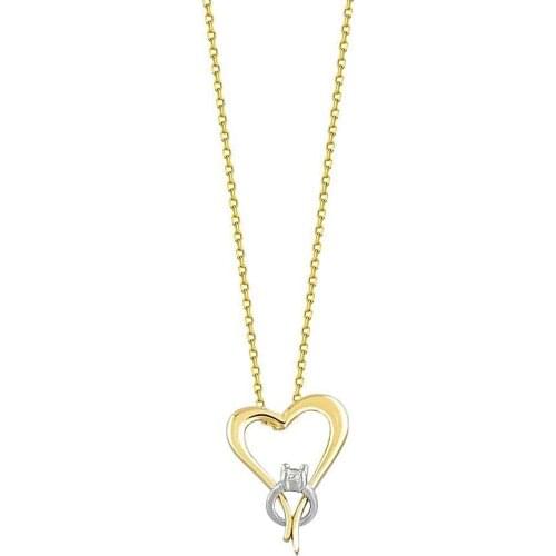 HEART ENGAGEMENT GOLD NECKLACE 14K GOLD