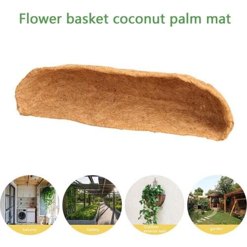 Coco Liner Trough Half Moon Shaped Planter For Window Box Natural Coconut Fiber Flower Basket Wall-mounted Wedding Decoration