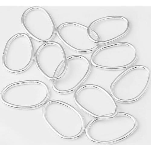 10pcs Charm Oval Circle Pendant For Necklace Connector Bracelet Connector Jewelry Making Findings 23x35mm