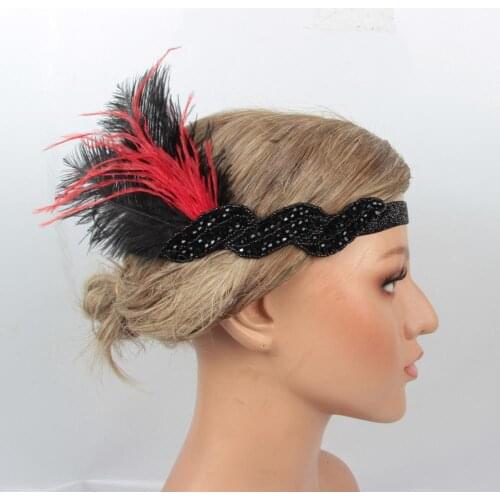 The 1920s plume retro headband with gatsby costume ball headband
