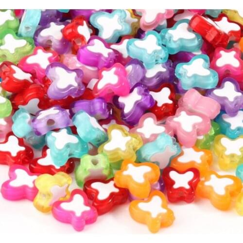Mixed Color Butterfly Drop Oil Acrylic Beads 10*10*4mm Loose Spacer Beads for Jewelry Making Diy Bracelet Necklace Accessories