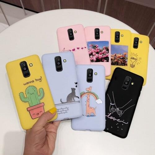 For Coque Silicone Samsung Galaxy J8 2018 Cover Case For Funda Case Samsung J 8 J8 2018 J810F Black Yellow Printed Painted Cases