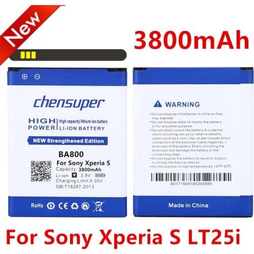 Chensuper 3800mAh Replacement Battery BA800 For Sony Xperia S LT25i Xperia V LT26i AB-0400