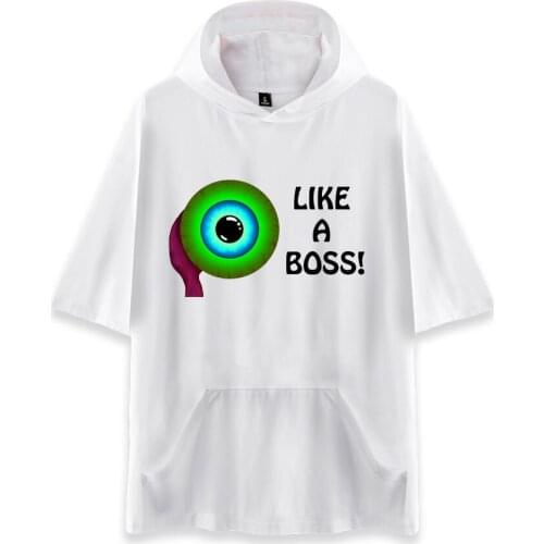 WAWNI Jacksepticeye Short-Sleeved Hooded Sweatshirt Loose Volleyball Harajuku Fashion Polyester Plus Cotton Hoodie Cosplay Tops