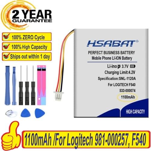 Top Brand 100% New 1100mAh 533-000074 Battery for Logitech 981-000257 F540 G930 981-000257 Batteries