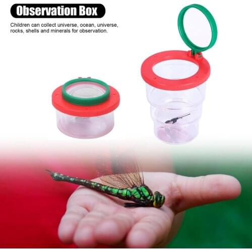 Outdoor Insect Observation Magnifier Box Insect Bug Viewer Tri-Folding Cup Spectator Experiment Education Kids Interactive Toy