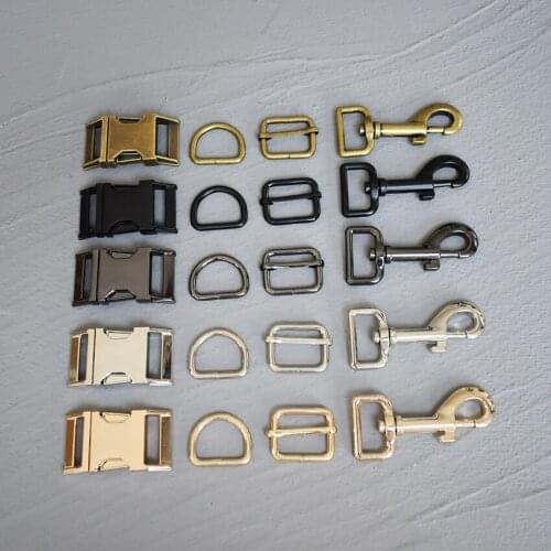 20 Sets 25mm Webbing Metal Hardware Strap Slider D Ring Release Belt Buckle For Pet Dog Collar Paracord Sewing Accessory 25-4s