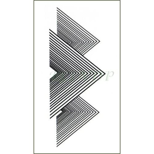 Waterproof Temporary Tattoo Sticker Line Triangle Hill Design Element Flash Tatoo Fake Tattoos Art for Men Women