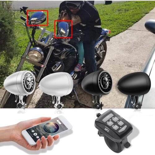 High Performance 5 Inches Waterproof ATV / UTV / Motorcycle Bluetooth Speaker Heavy Bass Boat Audio System AUX MP3