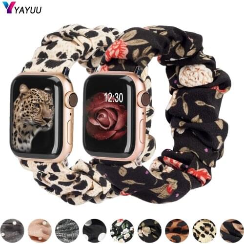 YAYUU For Apple Watch Strap Scrunchies 38mm 40mm Solo Loop Replacement Bracelets Elastic Bands For iWatch Series SE/6/5/4/3/2/1