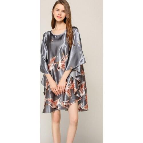 Oversized Women Sexy Satin Nightwear Nightgown Plus Size Loose Kaftan Bath Gown Nightdress Summer Sleepwear Wedding Night Dress