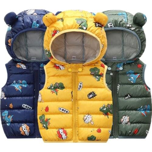 2021 New Childrens Vest Clothing Autumn Winter Cotton Baby Girl Wasitcoat Hooded Boys Clothes Kids Fashion Coat For Babies