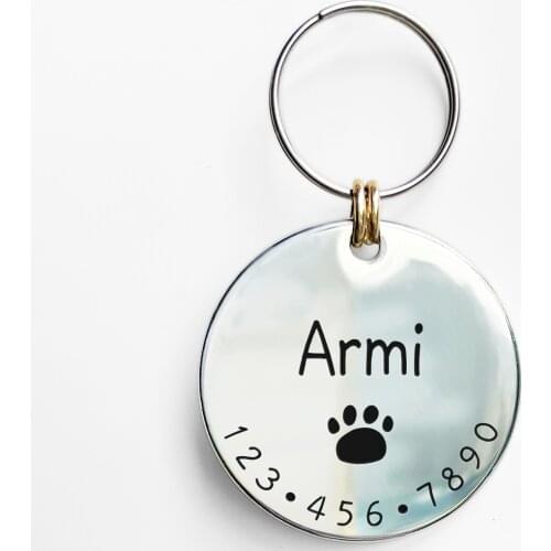 001 Cat and Dogs ID Tags Personalized Cute Paw Symbol for Pets Collar Accessories Name Engraved Phone Number Custom Design