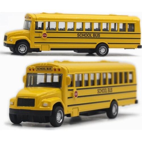 1/43 Optic Alloy Inertial School Bus Model Car Model Pull Back Toys Cars Vehicle Gifts Kids Boy Bus Toys For Children Birthday