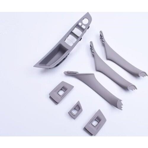 1 set Gray Door Handle Recessed Grip Switch Panel& Inner Door Trim Cover&Window Lifter Switch for BMW F10 F11 51417225877