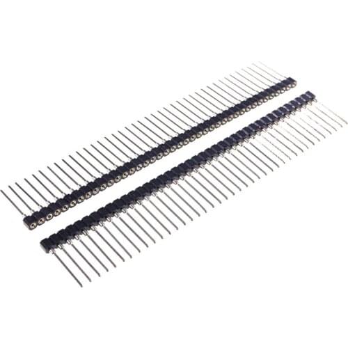 10pcs 2.54mm 0.100" Single row Machine Tooled Strip Socket 1x40 Pin long terminal through hole SIP solder PCB