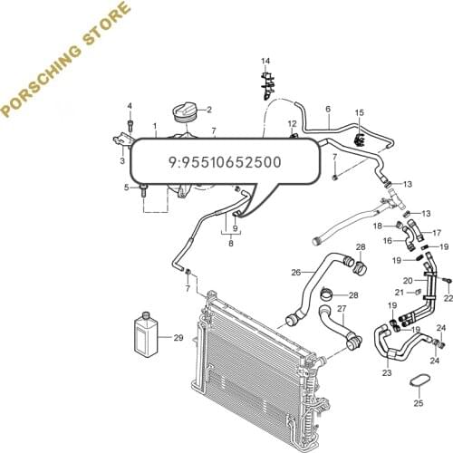 Hose holder for Porsche OEM:95510652500