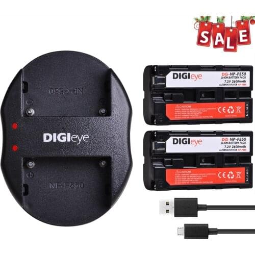 2 Pack NP-F550 NP-F330 NP-F530 NP-F570 NP-F730 NP-F750 Battery+USB Dual Charger for Sony CCD-SC55 CCD-TRV81 MVC FD5