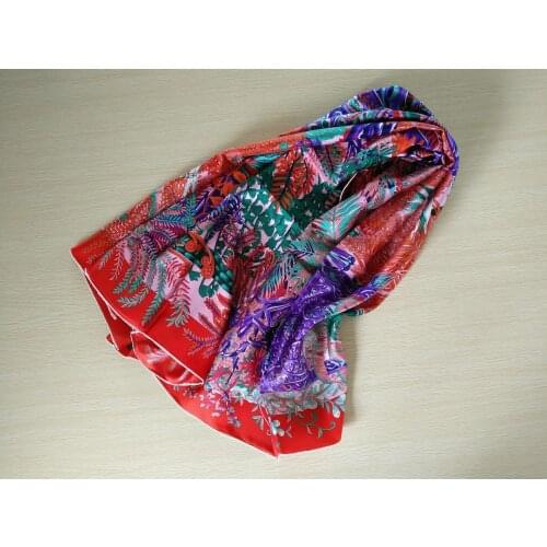 2020 new arrival spring summer tree design 100% silk scarf twill hand made roll 140*140 cm shawl wrap beach scarf for women lady