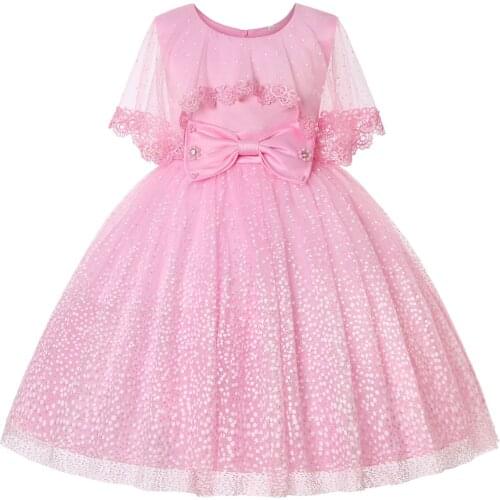 2021 Costume Princess Dress Mesh Bridesmaid Dresses Formal Dress For Girls Evening Wedding Party Dress Vestidos For 3-10 Age