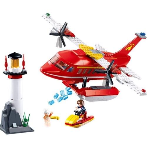 348Pcs Firefighting Rescue Construction Educational Building Blocks Toys For Kids Boys 6Years DIY Birthday Present Plane Model