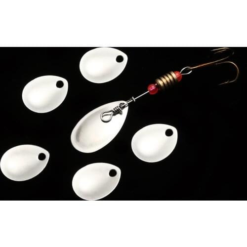 50 Pcs Fishing Attractor Spinner Blades Smooth Nickel Spoons Plaice Lacquer coated Fishing Tackle Accessories