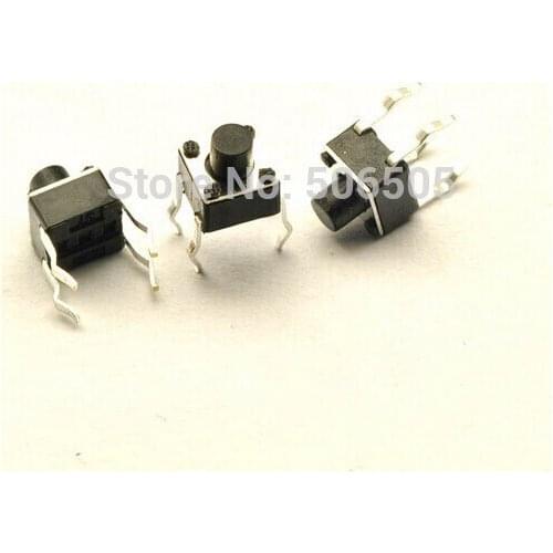 6x6x6mm 4pin DIP Tactile Tact Mini Push Button Switch Micro Switch Momentary 100pcs/lot