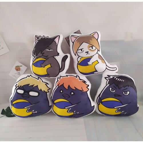 Anime Haikyuu Animal Stuffed Pillow Doll Toy Hinata Shoyo Kageyama Tobio Crow Cat Plush Pendant Kids Gift Bag Decoration