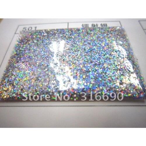 Free Shipping Silver Laser Sliver nail art holographic glitter 50 grams
