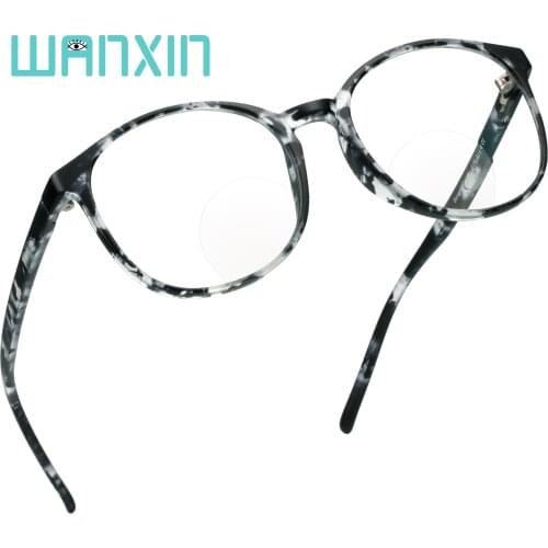 WANXIN Bifocal Reading Glasses Montura Hombre Retro,Blue Light Blocking Glasses for Men/Women