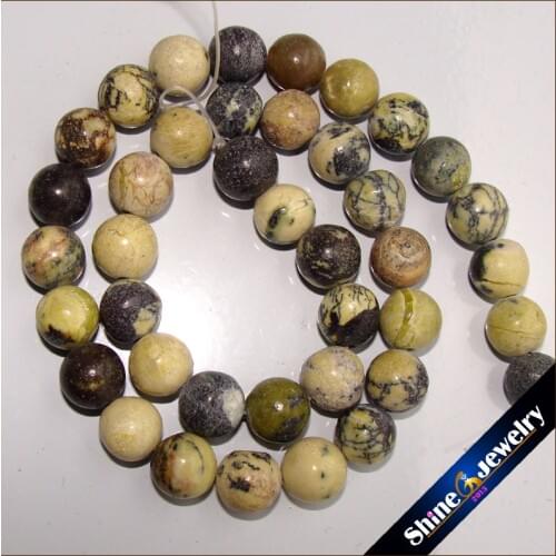 DIY Crystal Accessories Round 8mm Natural Yellow Turquoises Semi-precious Stone Loose Beads Strand 15" Women Jewelry Making