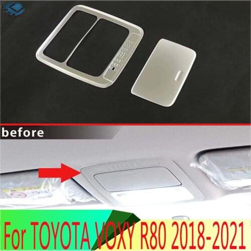 For TOYOTA VOXY R80 2018 2019 ABS chrome matte front interior lamp reading lamp trim cover