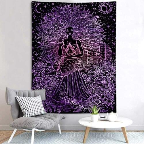 Simsant Constellations Tapestry Taro Cards Psychedelic Zodiac Moon Art Wall Hanging Tapestries for Living Room Home Dorm Decor