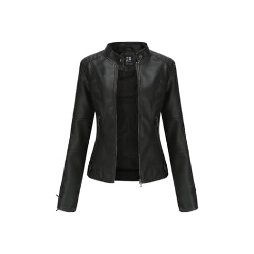 Faux leather PU Jacket Women Spring Autumn Fashion Motorcycle Jacket Black faux leather coats Outerwear Coat HOT