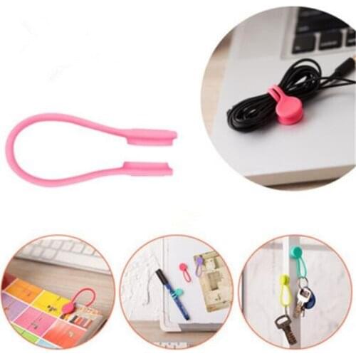 Hot 1000Pcs Magnet Earphone Cord Winder Cable Clips For Earphone Sujeta Cables Con Base Adhesiva Cable Clamp Wire Clip