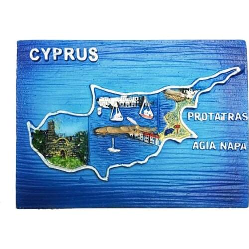 Lychee Europe Cyprus Fridge Magnets Famous Landscape Refrigerator Magnetic Sticker Home Decoration Travel Souvenirs