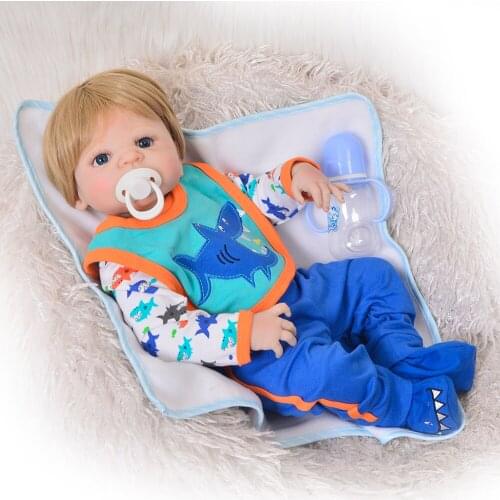 NPK 23" Full Body Silicone Reborn Baby boy reborn doll toys bathe Play House dolls baby toddler reborn bonecas kids gift doll