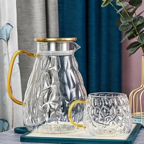 Cobblestone cooling kettle heat-resistant explosion-proof glass cold water kettle teapot with water cup juice kettle water pots