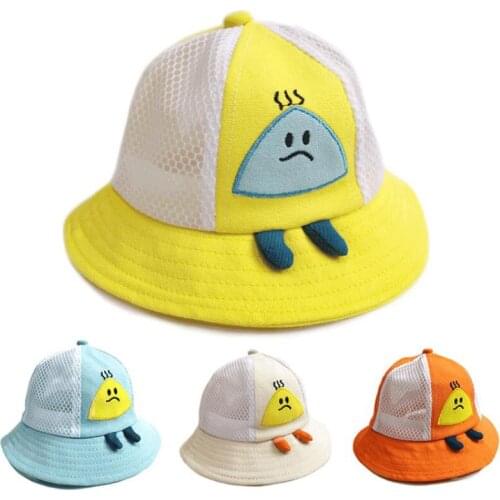 Doitbest summer boy girl Bucket fishing Hats cartoon Rice ball Sunscreen sun cap Breathable kids children mesh fisherman hat