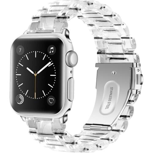 Correa for apple watch 5 bands 44mm 40mm Resin Clear strap for iwatch band Series 4 3 watchband 42mm 38mm pulseira loop bracelet