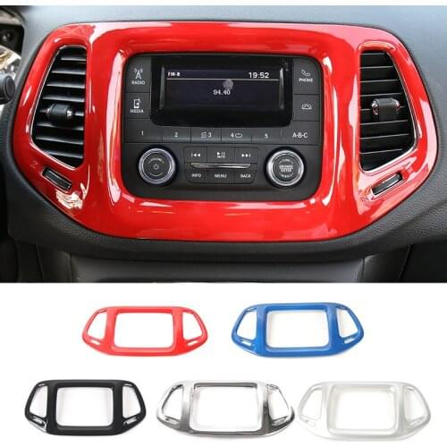 SHINEKA Car Styling 3.5 Inches Dashboard GPS Navigation Decoration Panel Frame Covers Trim Sticker Fit For Jeep Compass 2017
