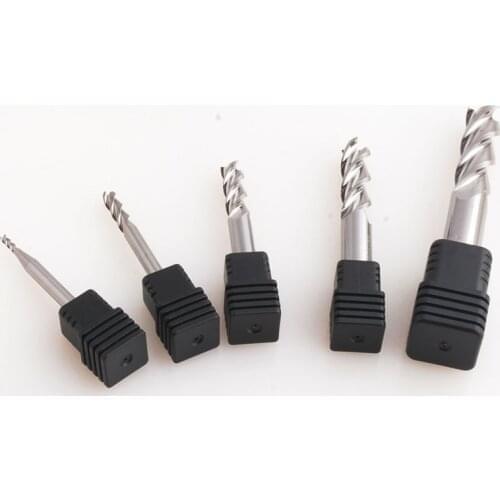 SLONS 5pcs for aluminium 1 1.5 or 2mm or 2.5 or 3mm or 4 5mm 6mm CNC milling cutter solid tungsten carbide end mill cutter