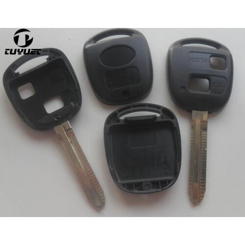 Replacement Car FOB Case Blanks For Toyota 2 Buttons Remote Key Shell With Toy43 Blade Key Cover