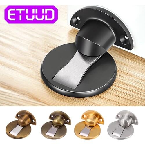 Steel Strong Door Stop Collision Holder Magnetic Stopper 304 Stainless Hidden Furniture Hardware Catch Floor Nail-free Doorstop