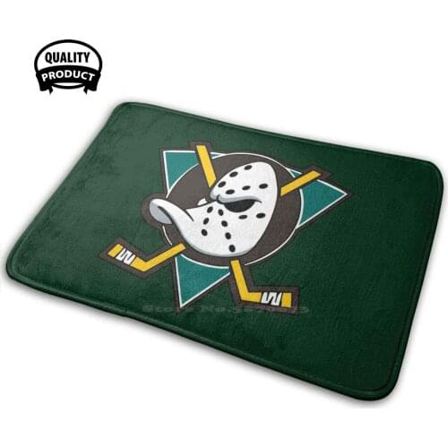 Throwback Logo Design Comfortable Door Mat Rug Carpet Cushion Hockey Green Ducks Yellow New White Black Professional Movie Tv