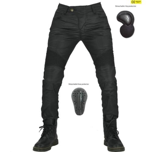 Upgrade Coated Waterproof Motorcycle Riding Denim Jeans Locomotive Cycling Motocross Racing Drop-proof Pants With CE Armor Pads