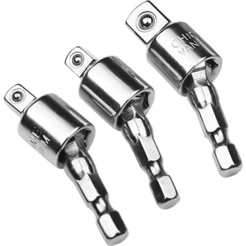 Universal 360 Degree Swivel Connector Sleeve Electric Hex Handle Square Wrench Head Socket Adapter Tool Power Drill Accessories