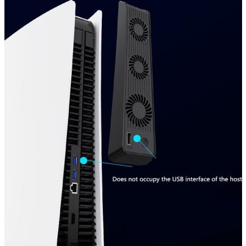 For PS5 Vertical Stand with Cooling Fan USB Controller Charger Game Console Charging Station Fan Cooler For SONY Playstation 5