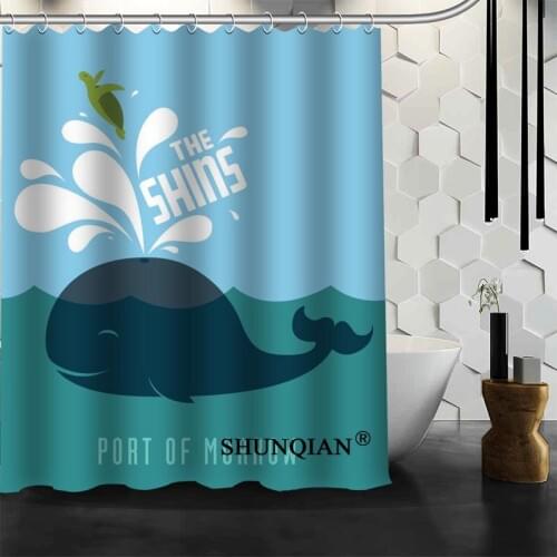 Custom Whale Shower Curtain 12 Hooks For The Bathroom High Quality Polyester Fabric Bath Curtain 3D Printing